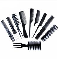 10 pçs / set profissional escova de cabelo pente de salão barbeiro anti-estático pentear cabelo escova de cabeleireiro pentear ferramentas de estilismo de cuidados de cabelo