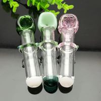 Single round colored skull glass pipe Glass bongs Oil Burner...