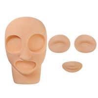 Buena calidad 3D Silicone Head Tattoo Practice Head Modelo Fake Practice Skins para la práctica de maquillaje permanente