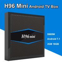 H96 Mini Android 7.1 TV Box 2GB 16GB Amlogic S905W Dört Çekirdek Bluetooth 4.0 100M LAN 2.4 / 5.0 g WiFi 4K 1080P H.265 Akıllı Media Player