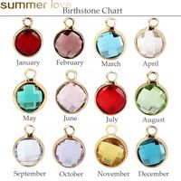 12 pcs encantos de cristal Birthstone coloridas para pulseira colar Jóias Fazendo Floating Artesanato grânulos de charme DIY Acessórios