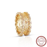 Reale 925 Sterlingsilber CZ-Diamant-Ring mit LOGO für Pandora Stil Hochzeit Honeycomb Spitze Ring Verpflichtungs-Schmucksachen für Frauen 167100CZ