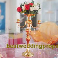Nova coluna de flor De Metal de ouro do casamento central de flores carrinho de flores de mesa de decoração de mesa de decoração de casamento fontes best0237