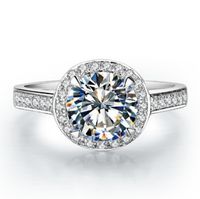 شحن مجاني خواتم الزفاف 1CT سونا الاصطناعية المرأة خاتم الماس 925 فضة مطلية بالذهب البنصر خاتم الخطوبة