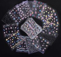 50 pezzi / set 3D Mix Colore Floral Design Nail Art Stickers decalcomanie Manicure Bella accessori moda Decorazione