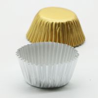 熱い販売ゴールドシルバーホイル紙カップケーキライナーピュアカラーカップケーキラッパーケーキ飾るツールベーキングカップ