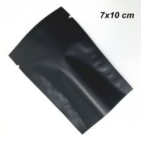 7x10 cm Matte Black 300 Pcs Open Top Aluminum Foil Vacuum Heat Seal Packing Bags Vacuum Mylar Foil Food Valve Heat Seal Pouch for Dried Nuts