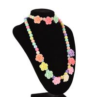 Rose Shaped Candy Beaded Necklace Lovely Bubblegum Kids Necklaces Bracelet Baby Girl Party Jewelry Multicolor free shipping 2018 hot sale