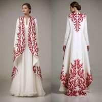 Элегантные белые и красные вечерние платья Ashi Studio с длинным рукавом линейные выпускные платья формальная одежда женские платья для вечеринок на мысе Hy355