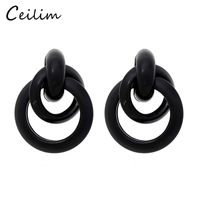 New Arrival 2018 Fashion ZA Gold Metal Drop Earring For Wome...