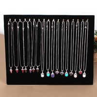 17 Hook Black Velvet Jewelry Display Shelf Jewelry Organizer Holder Necklace Display Show Case Organizer Tray Stand