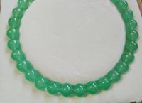 Collar de piedras preciosas de jade verde natural de 18 "12 mm de 18 mm