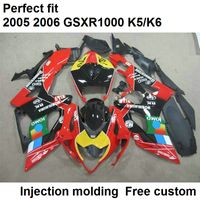 Hot sale fairings for Suzuki GSXR1000 2005 2006 red black injection molded fairing kit GSXR1000 05 06 FH67
