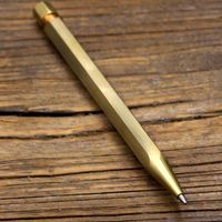 Tükenmez Kalemler 1 Adet Varış El Yapımı Baskı Pirinç Kalem Katı Altı Kürekli Metal Taktik