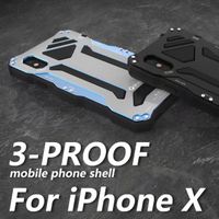 För iPhone X Original R-Just Gundam Metal Case Aluminium Cover för iPhone X Armor Anti-Knock Phone Fodraler för iPhoneX