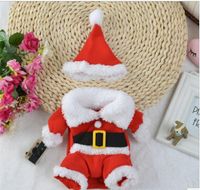 Weihnachtshund -Hund -Kostüme stehend Make -up Kleidung Katzen Santa Cosplay Co Play mit Hut