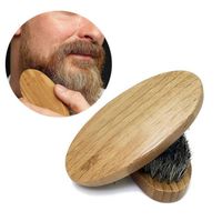 Nova Chegada Mens Javali Cabelo Cristle Hard Round Wood Lidar com Barba Beard Brush Set MAQiagem