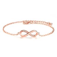 Heißer Verkauf Armbänder Armreifen für Frauen Beliebte Silber Farbe Endless Love Infinity Zirkonia Rose gold Modeschmuck
