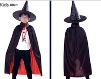 Cadılar bayramı Ürünleri çocuk Kırmızı ve Siyah Çift Kapşonlu Ölüm Cloak Cloak Cosplay Kostümleri
