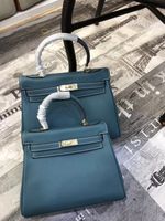 25cm 28CM Brand Totes New color peacock blue Genuine leather...