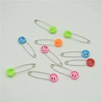 500pcs 53mm Mix color Smiling Face Plastic Safety Pins Baby ...