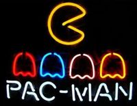 24 * 20 inç Hediye kırmızı şerit Pac-Man Oyun salonu Mağaza DIY Cam neon Flex Halat Neon Işık Kapalı / Açık Dekorasyon RGB Gerilim 110V-240V Sign