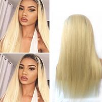 150% Density Brazilian Ombre Lace Front Human Hair Wigs For Black Women 1B/613 Straight Honey Blonde Lace Front Wigs With Baby Hair