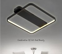 Modern LED Ceiling Lamp Square Lighting Luminaire Black Whit...