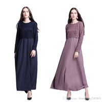 Mode falsk spets topp abaya kläder turkiska muslimer klänningar plus storlek kvinnor abaya klänningar vuxen islamisk robe femme 2017