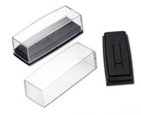Caixa de tampa clara para caixas de presente do Pin do laço do laço Favores do acoplamento do casamento Stickpin que indicam o caixão de empacotamento