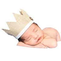 0-2 лет новорожденных фотографии реквизит детская корона шляпа для фотосессии натуральный ретро ребенок мальчики девушки фото реквизит головные уборы короны