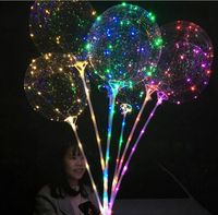 Balão BOBO luminoso com Vara de 3 Metros LED Light Up Balões Transparentes com Bastão para Decorações de Férias 20 pçs / lote GA99
