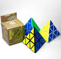 Magie cube pyramide forme tiers-ordre cube professionnel ultra-lisse vitesse magico cubo tordre puzzle enfants bricolage éducatif jouets 3 couleurs