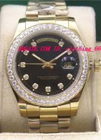 럭셔리 남성 18캐럿 화이트 / 옐로우 골드 스테인레스 스틸 팔찌 다이아몬드 자동 패션 남성 시계 손목 시계