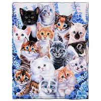 Kitten Collage Fleece Throw Blanket by Jenny Newland