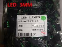 Elektroniczne elementy 50 sztuk / partia 3mm Zielone jasne diody LED Lampki Emitowanie diody w magazynie