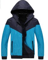 мода новый синий с длинным рукавом мужская куртка пальто осень спорт открытый Ветрокрылая с застежкой-молнией ветровка мужская одежда плюс размер