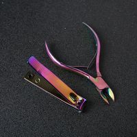 Mode Färgrik Rainbow Rostfritt Stål Nail Cuticle Scissor Cuticle Nipper Clipper Dead Skin Remover Manicure Tools