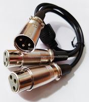 Câbles audio, double xlr 3pin femelle à xlr-3pin mâle microphone audio-séparateur de microphone câble de connecteur 0.5m / 1pcs