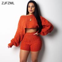 ZJFZML 2019 Autumn Winter 2 Two Piece Set Women Long Sleeve ...