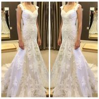 Spaghetti 2018 Mermaid Lace Appliques Slim Wedding Dress Lac...