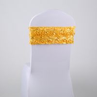 Free shipping Wholesale Price Satin Rosette Lycra Chair Band \ Chair Sash For Wedding Spandex Chair Cover