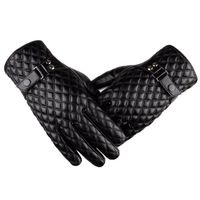 La alta calidad de guantes de cuero de los hombres suaves manoplas cómodas impermeables Guantes otoño invierno de Motociclismo de conducción Sólido envío