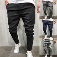 Pantaloni da jogger di moda da uomo Twill Fashion 2018 New Stripe Urban Straight Casual Pantaloni Slim Fitness Pantaloni lunghi fitness S-3XL