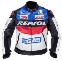 Moto GP Motorcycle Repsol Racing Giacker Moto Equitazione Cappotto da uomo in pelle PU