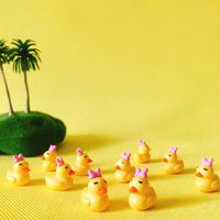 10 pcs ducks with bow miniatures cute fairy garden gnome mos...