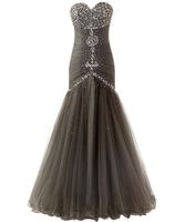 Heißes Verkaufs-Abschlussball-Kleid-Abend-Kleid-Schatz, der silberne Mermaid-Satin-lange Zug-formale Kleid Robe De Soiree 2018 bördelt