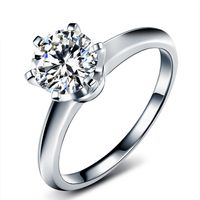 9k, 14k, 18k Gold Moissanite Certified Diamond Ring Test Positivo Classic 6 Garras Crown Design D / F Cor VVS Clareza 3ex Corte para sempre brilhando
