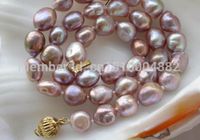 spedizione gratuita 00184 Collana di perle d'acqua dolce color lavanda da 11mm a 11mm