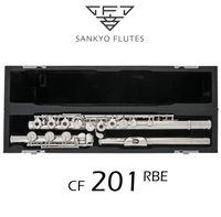 Sankyo CF201 FLAUTA ETUDE In-line B Chave E Dividir Banhado A Prata FLUTE tom c 16 e 17 Furos Aberto Flauta Chave Francês